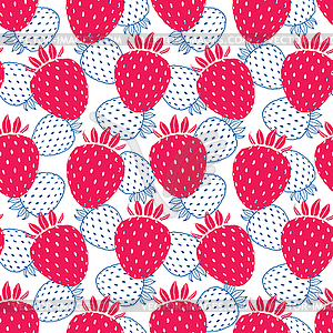 Pattern with strawberries - vector clipart