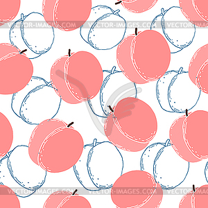 Pattern with peaches - vector image