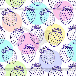 Pattern with strawberries - royalty-free vector image