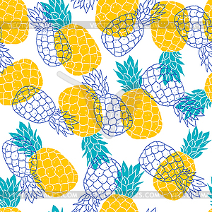 Pattern with pineapples - vector clip art