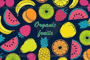 Card with fruits - vector clipart