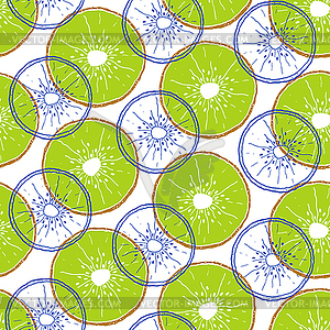 Pattern with kiwi - vector image