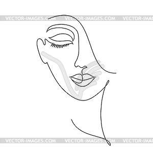 Portrait of young girl - vector clip art