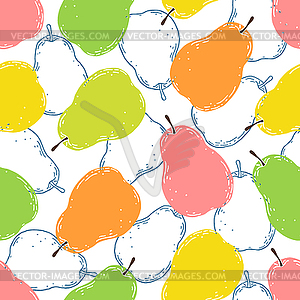 Pattern with pears - vector clipart