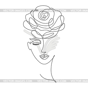 Portrait of young girl - vector image