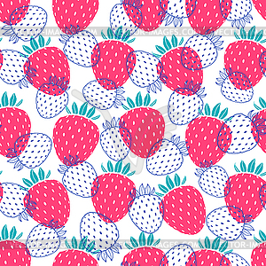 Pattern with strawberries - vector clip art