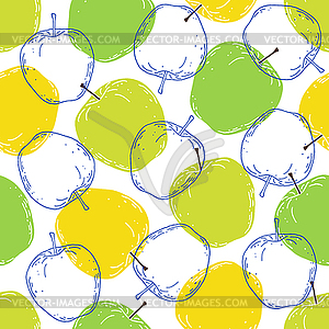 Pattern with apples - vector image