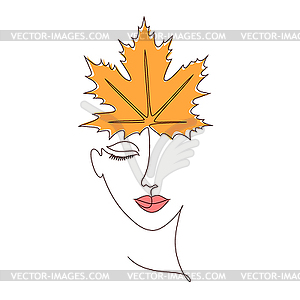 Portrait of young girl - vector clipart / vector image