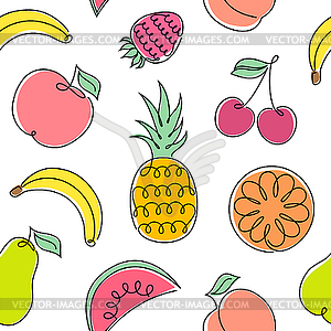 Узор с фруктами - векторизованное изображение