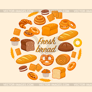 Fresh baked products - vector clipart