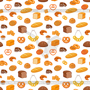 Pattern with fresh pastries - vector image