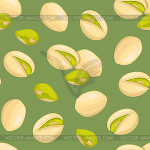 Pattern with pistachios - vector image