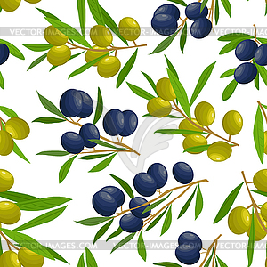 Узор с оливковыми ветвями - клипарт в формате EPS