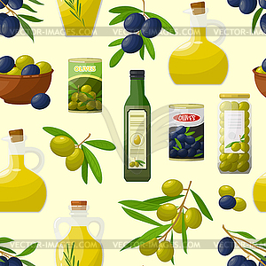 Шаблон с оливковыми продуктами - клипарт