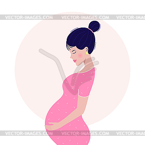Dreaming pregnant woman - vector image