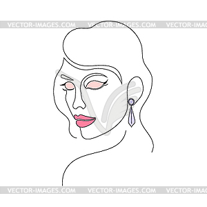 Женское лицо - изображение в векторном виде