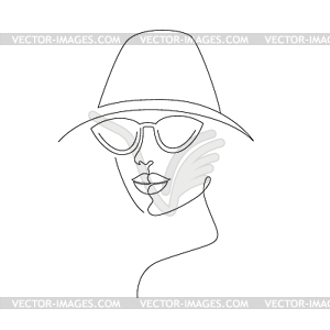 Minimal woman face - vector clipart