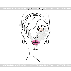 Minimal woman face - vector clip art