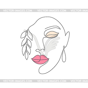 Minimal woman face - vector image