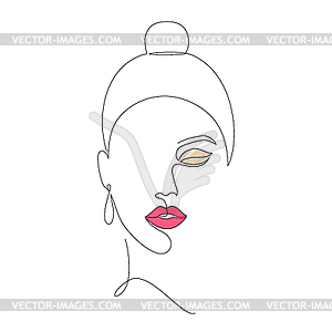 Minimal woman face - vector clipart