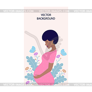 Dreaming pregnant woman - vector image