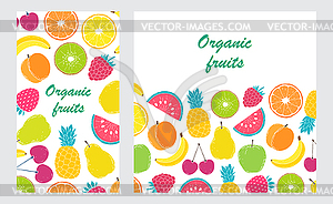 Flyer with fruits - vector image