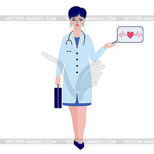 Doctor with briefcase - vector clipart