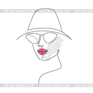 Minimal woman face - royalty-free vector clipart