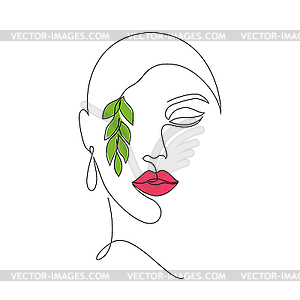 Minimal woman face - vector clip art