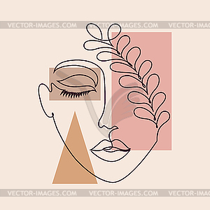Minimal woman face - vector image
