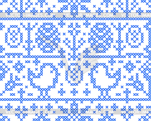 Cross stitch embroidery pattern - vector clip art