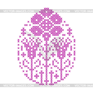 Embroidered Easter egg - vector image