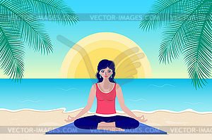 Woman practice yoga - vector clip art