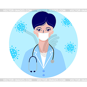 Doctor in protective mask - vector image
