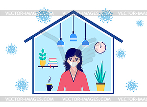 Stay at home during pandemic - royalty-free vector clipart