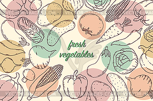 Flyer with vegetables - vector clip art