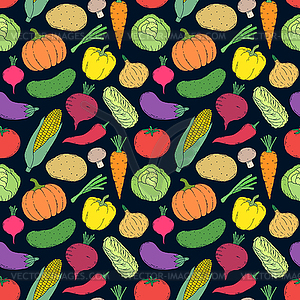 Pattern with vegetables - vector clip art