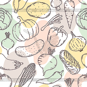 Pattern with vegetables - vector clip art