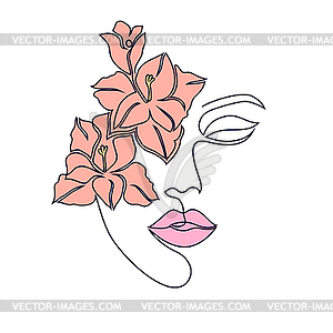 Minimal woman face - vector clip art