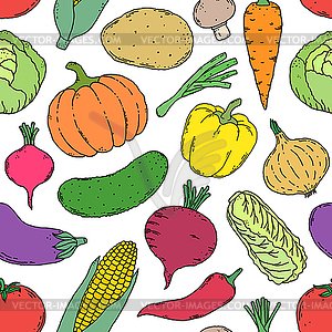 Pattern with vegetables - vector clip art