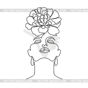 Minimal woman face - vector image