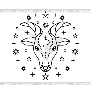 Capricorn zodiac sign - vector clip art