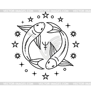 Fishes zodiac sign - vector clipart