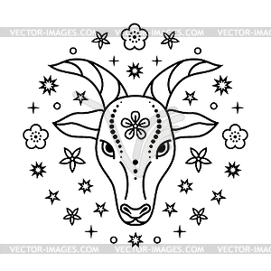 Goat Chinese zodiac sign - vector image