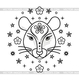 Знак китайского гороскопа Крыса - изображение в векторе / векторный клипарт