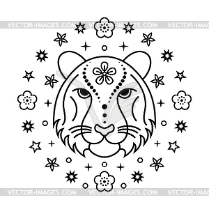 Tiger Chinese zodiac sign - vector image