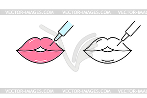 Hyaluronic acid lips injection - vector clipart