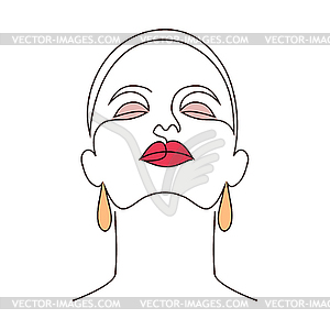 Minimal woman face - stock vector clipart