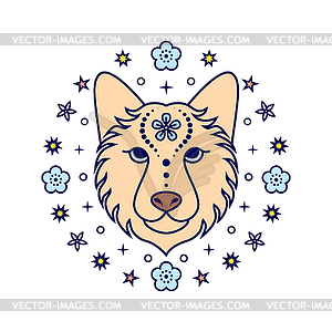 Знак китайского зодиака Собака - векторный клипарт EPS
