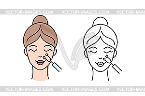 Facial medicine treatment - vector clipart